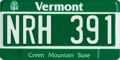 VT license plate NRH391
