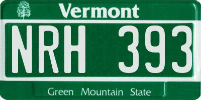 VT license plate NRH393