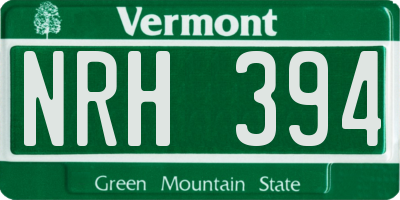 VT license plate NRH394