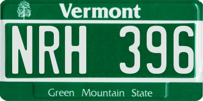 VT license plate NRH396