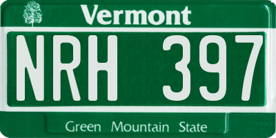 VT license plate NRH397
