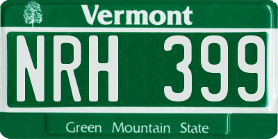 VT license plate NRH399
