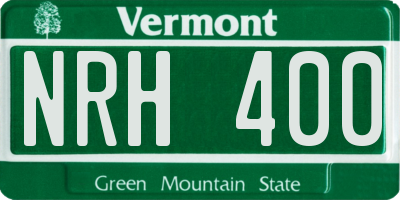 VT license plate NRH400