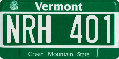 VT license plate NRH401