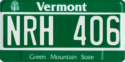 VT license plate NRH406