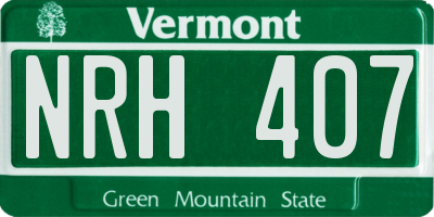 VT license plate NRH407