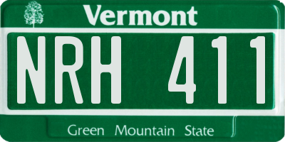 VT license plate NRH411