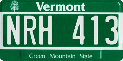 VT license plate NRH413