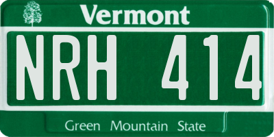 VT license plate NRH414