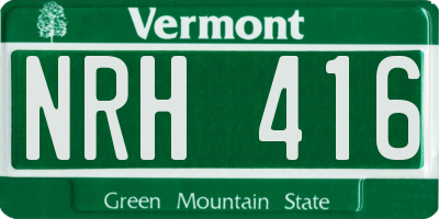 VT license plate NRH416