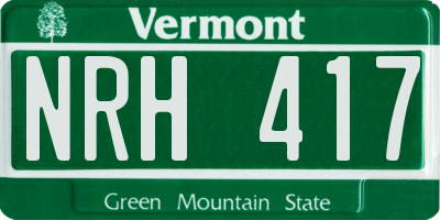 VT license plate NRH417