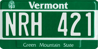 VT license plate NRH421