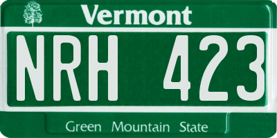 VT license plate NRH423