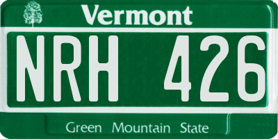 VT license plate NRH426