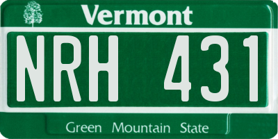 VT license plate NRH431