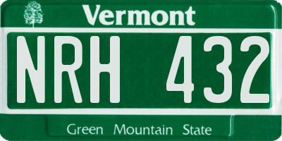 VT license plate NRH432