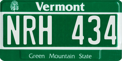 VT license plate NRH434