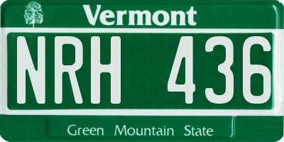 VT license plate NRH436
