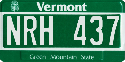 VT license plate NRH437