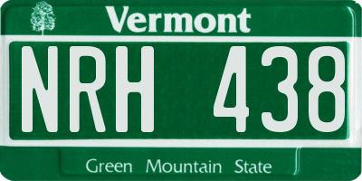 VT license plate NRH438
