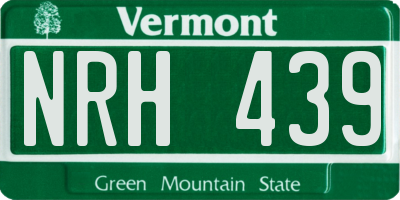 VT license plate NRH439