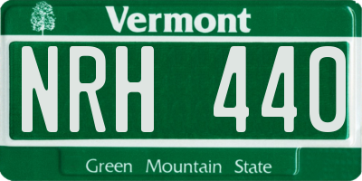 VT license plate NRH440