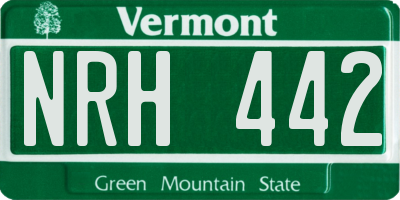 VT license plate NRH442