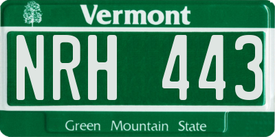 VT license plate NRH443