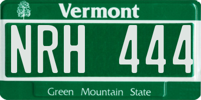 VT license plate NRH444