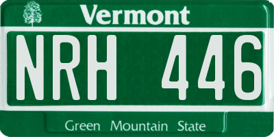 VT license plate NRH446