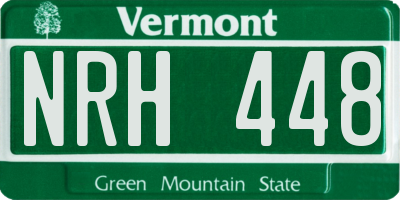VT license plate NRH448