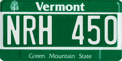 VT license plate NRH450
