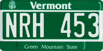 VT license plate NRH453