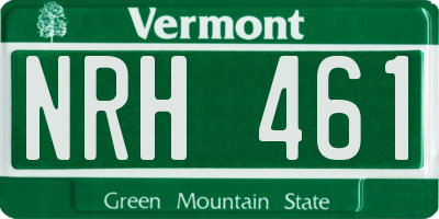 VT license plate NRH461