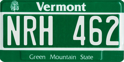 VT license plate NRH462