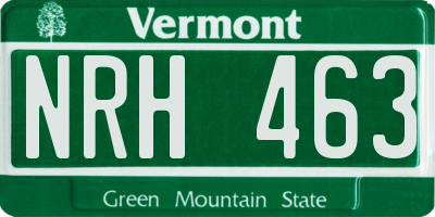 VT license plate NRH463
