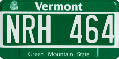 VT license plate NRH464
