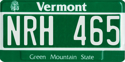 VT license plate NRH465