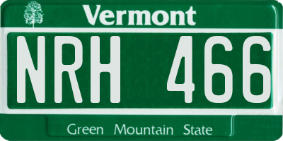 VT license plate NRH466