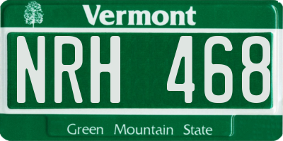 VT license plate NRH468