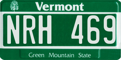 VT license plate NRH469
