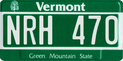 VT license plate NRH470