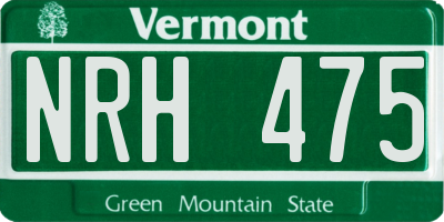 VT license plate NRH475