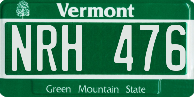 VT license plate NRH476