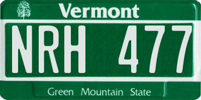 VT license plate NRH477
