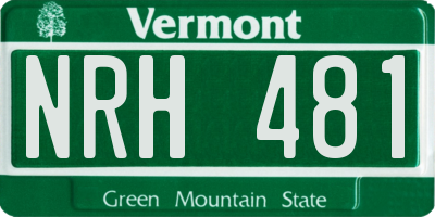 VT license plate NRH481