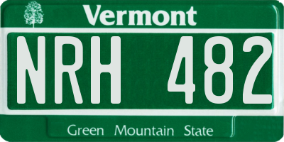 VT license plate NRH482