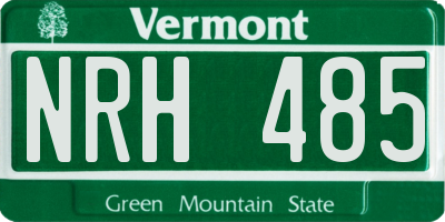 VT license plate NRH485