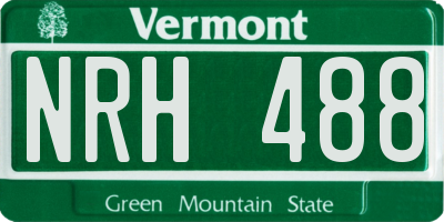 VT license plate NRH488