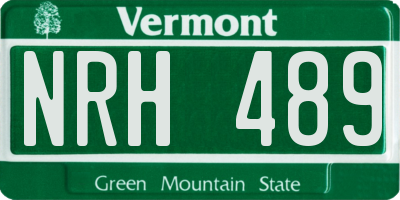 VT license plate NRH489